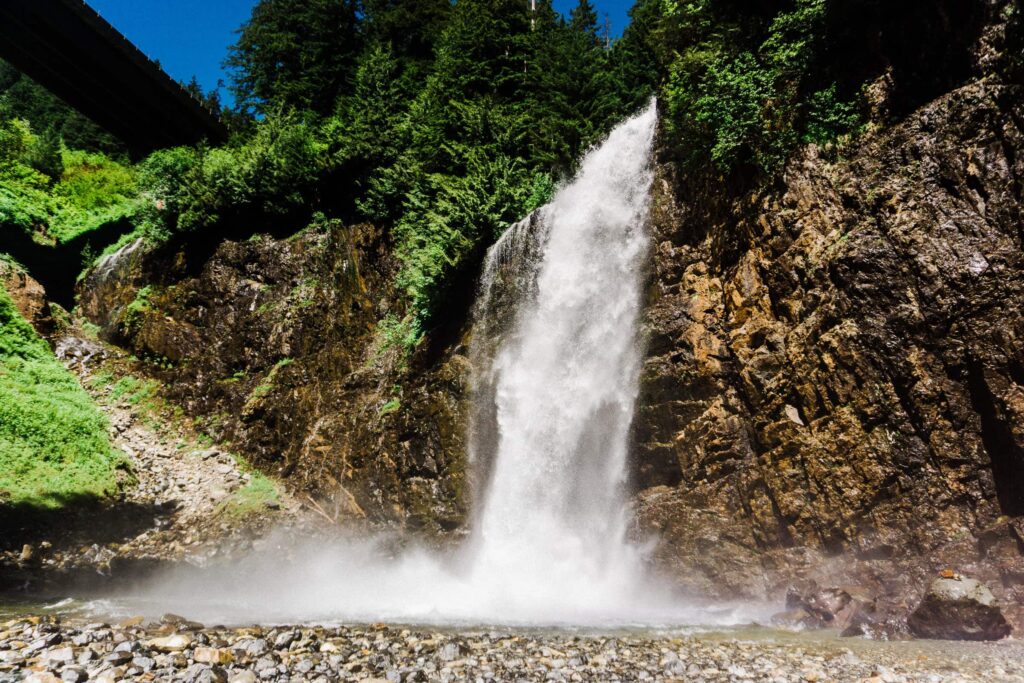 roaring waterfall named Franklin Falls